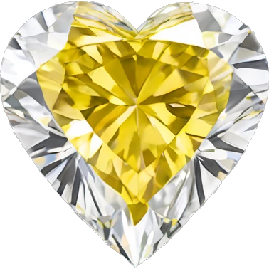 Heart shaped 56-carat yellow diamond emoji