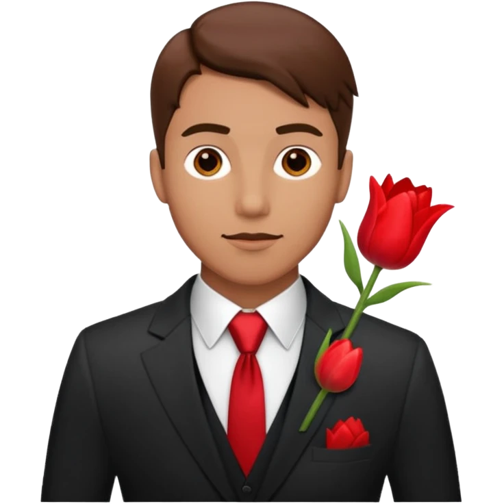 man with tulip in his suit pocket emoji