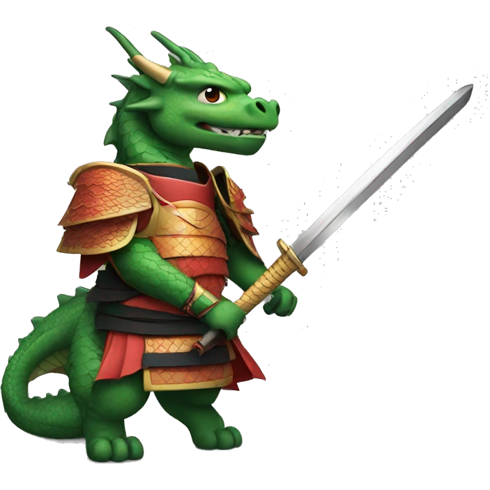 Dragon with a samurai sword And armour  emoji
