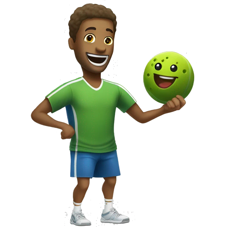 happy person playing pickle ball emoji