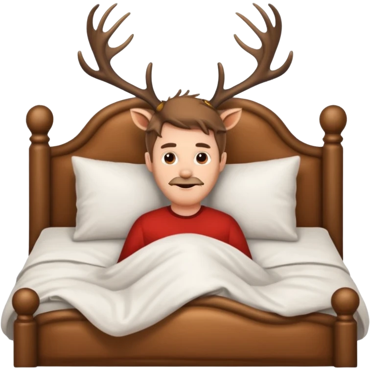 Deer white guy in bed emoji