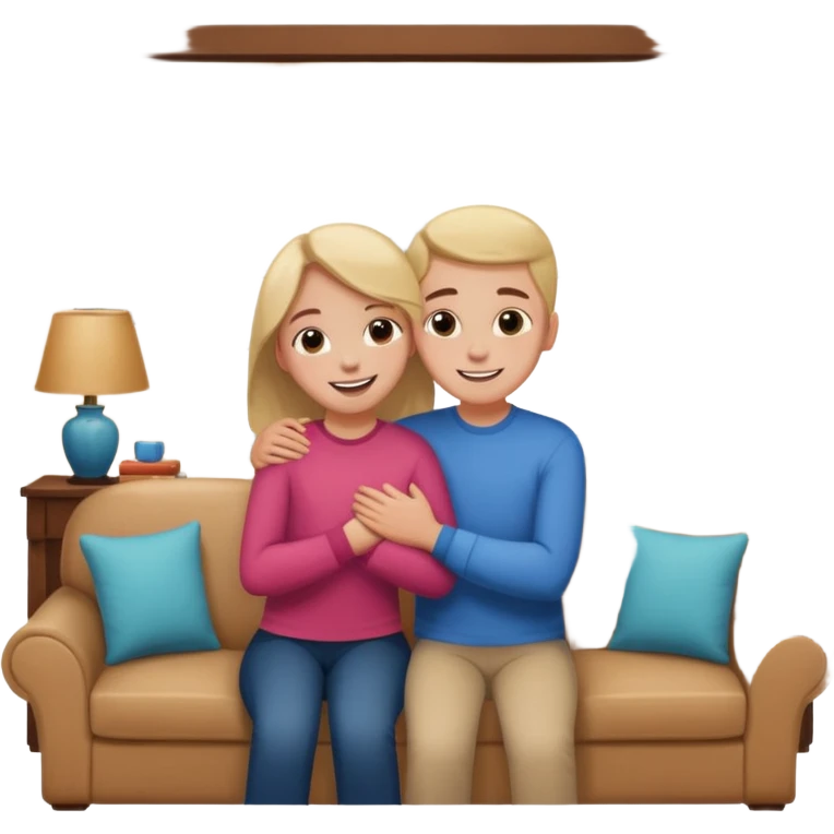 siblings sharing in a living room emoji