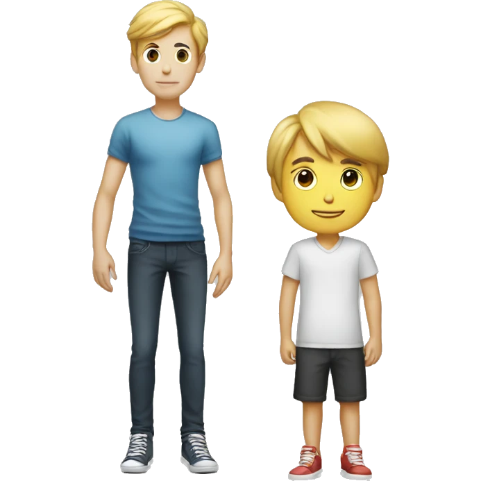 slender boy standing next to a mini cooper emoji