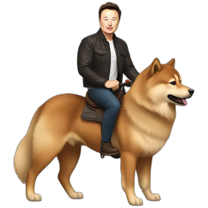 elon musk riding young eurasier emoji