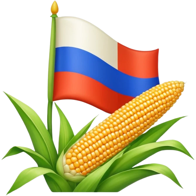 Russian flag with corn emoji