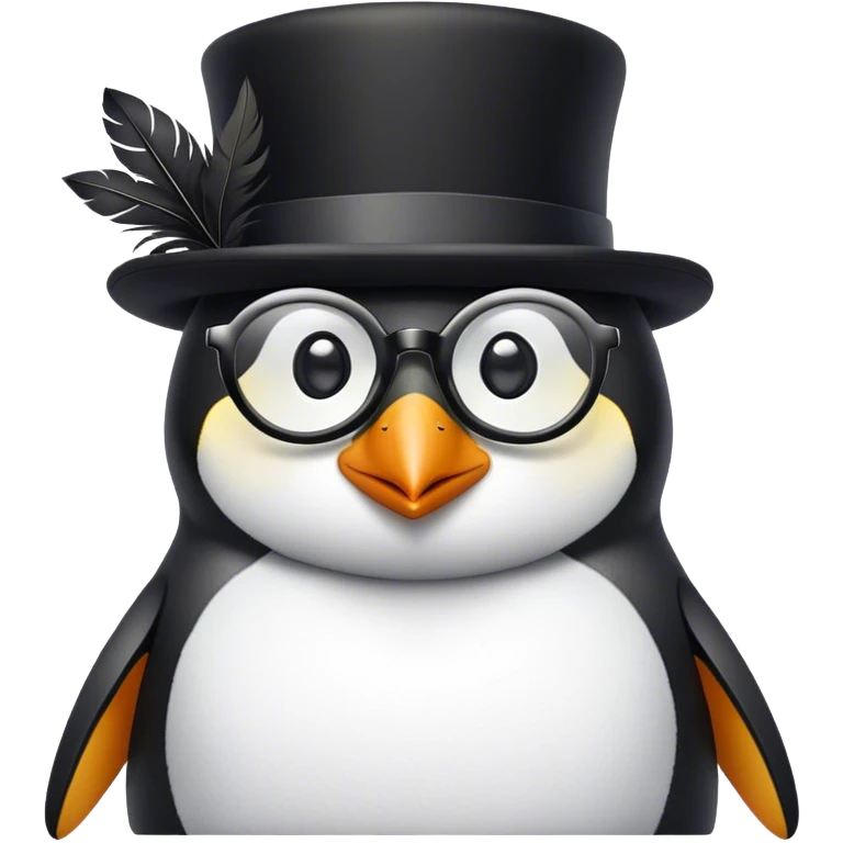 penguin with top hat and glasses emoji