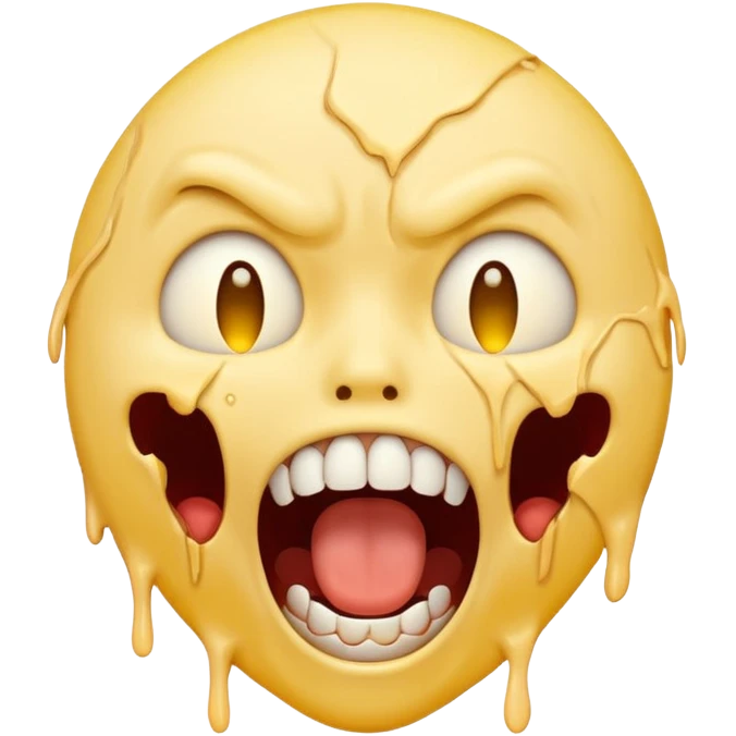 Yellow emoji face ripping it’s skin off with its hands screaming in horror emoji