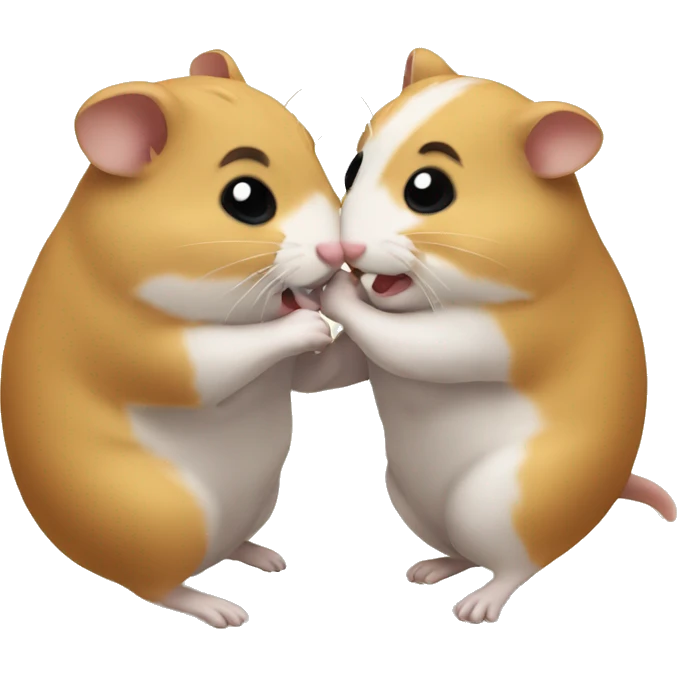 two hamster wrestling emoji