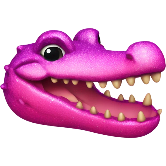 Pink ombre crocodile with glitter emoji