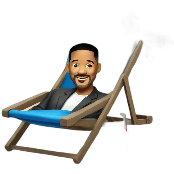 will smith lying on a deckchair emoji