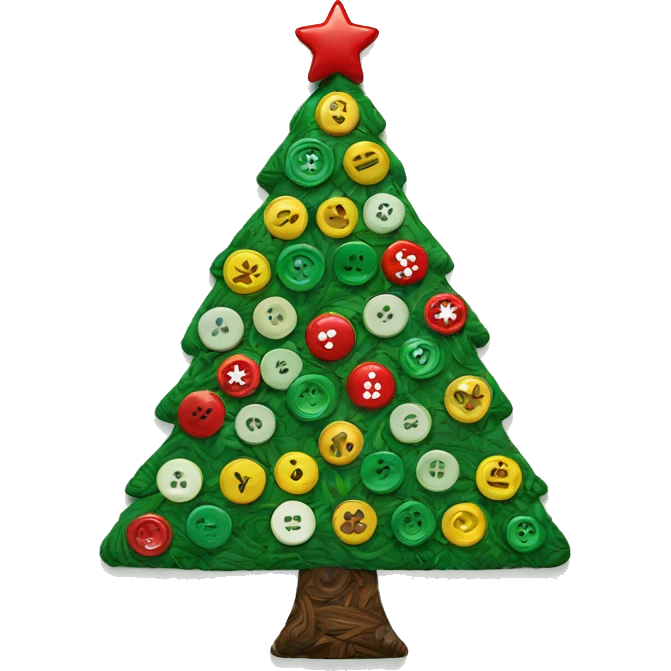 Christmas tree made out of buttons emoji
