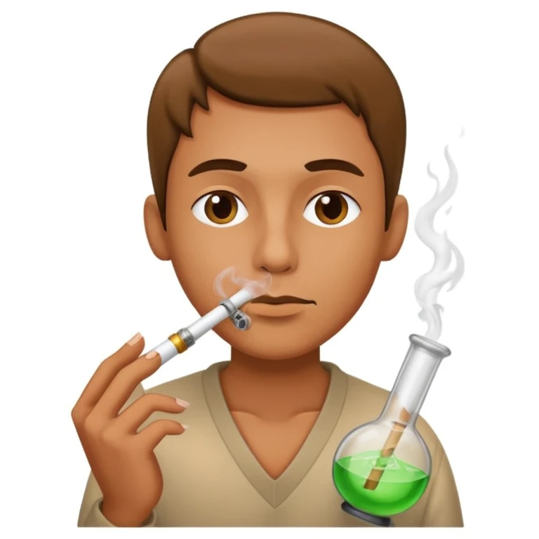 Smoking a bong emoji