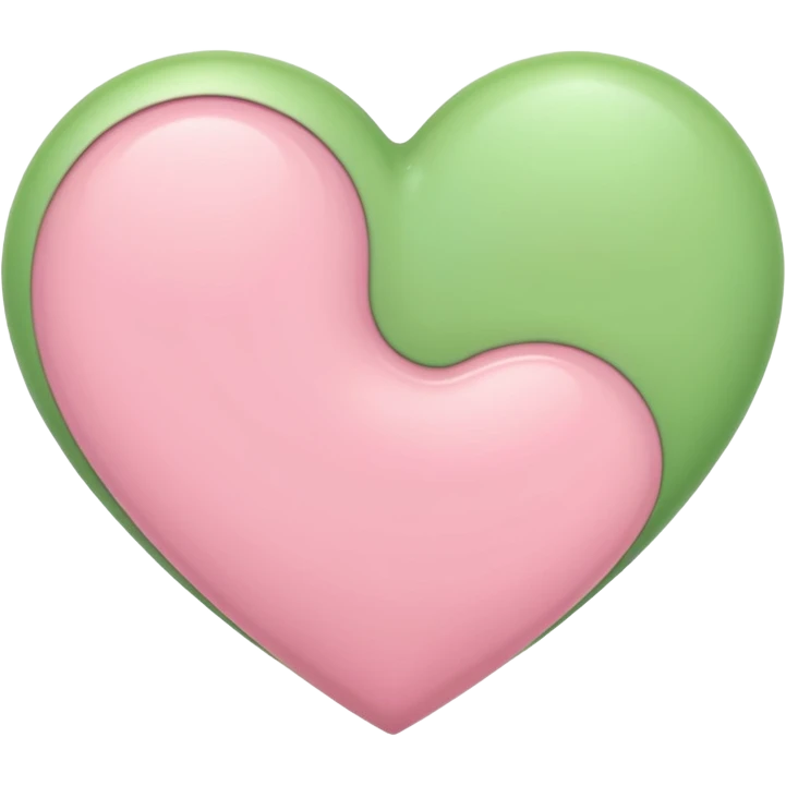 A half light green half light pink heart emoji