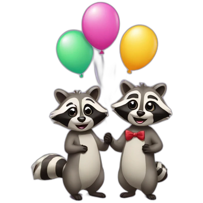 married-raccoons-with-balloons emoji