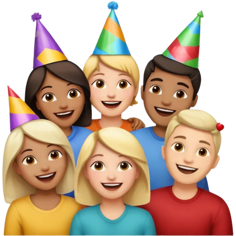 Some friends talking and looking each other emoji