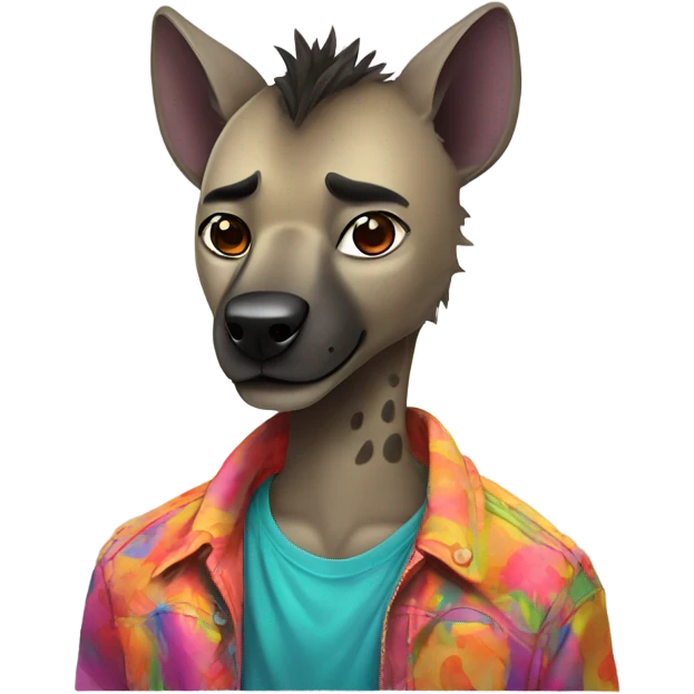 Cool anime cartoon male sassy dreamy amazing hyena  emoji