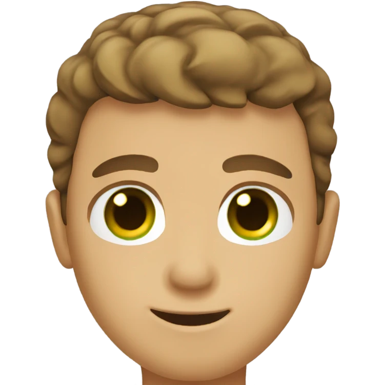 tan guy with short brown hair and green eyes  emoji