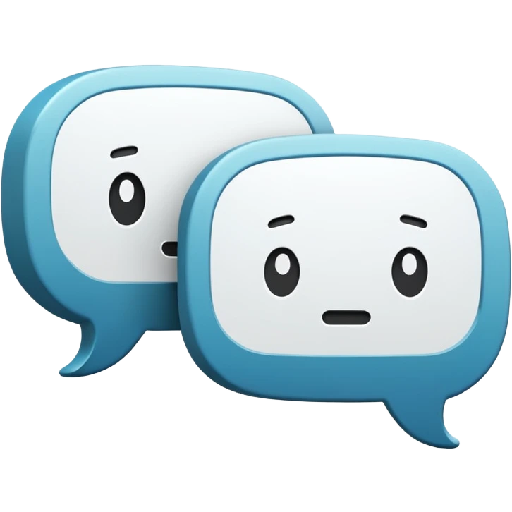Two speech bubbles on a green background emoji