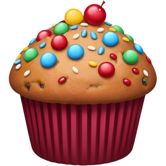 burgundy muffin candy on top emoji