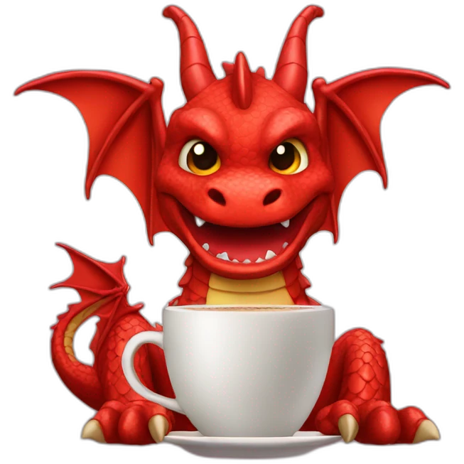 red dragon with coffee emoji