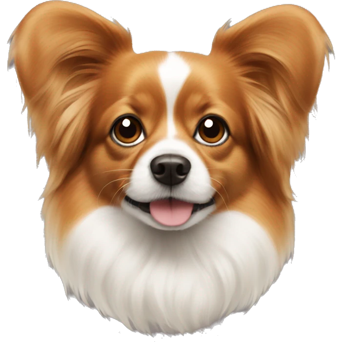 Papillon dog with bubble on nose emoji