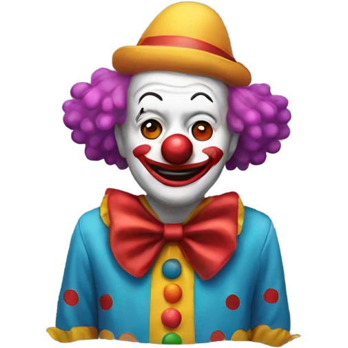 Clown holding head down emoji