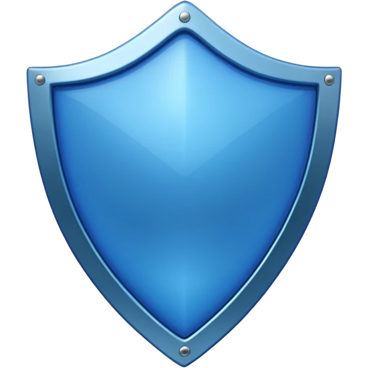 shiny, electric blue shield, no symbols, no sword emoji
