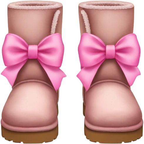 Uggs with a pinks bow on each shoe emoji