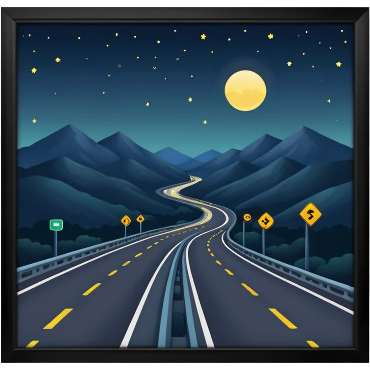 Night time over a highway emoji