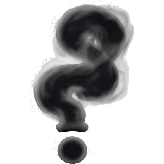 Smoke with a question mark emoji