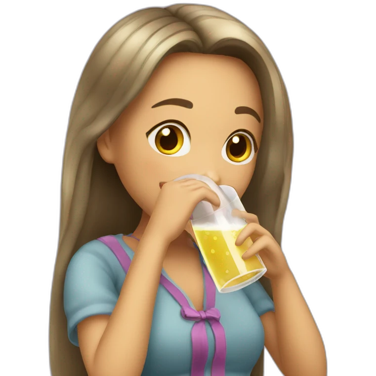 girl drinking shampagne emoji
