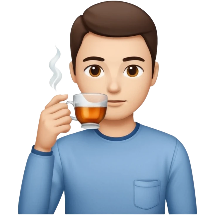 Emoji of somebody drinking tea and giving side eye emoji