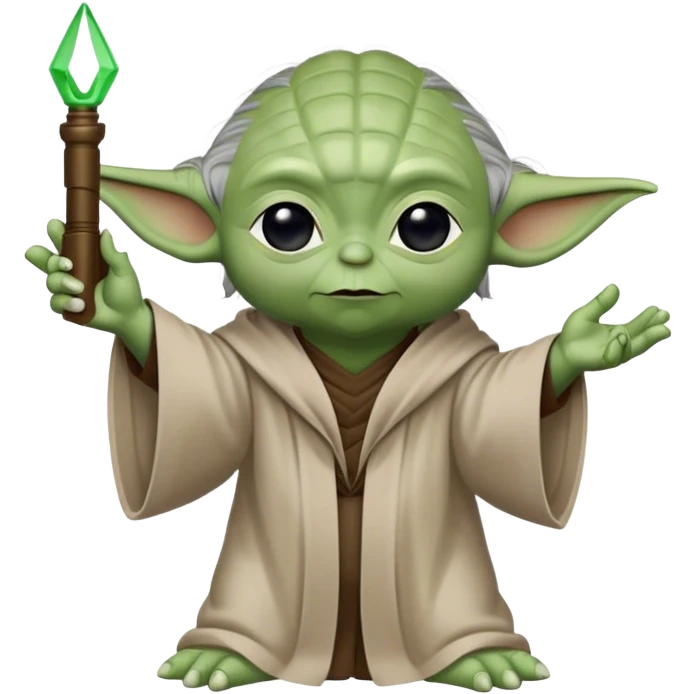 yoda holding up middle finder on one hand emoji