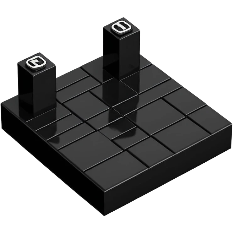 A good looking, realistic and isometric lego black on white background emoji