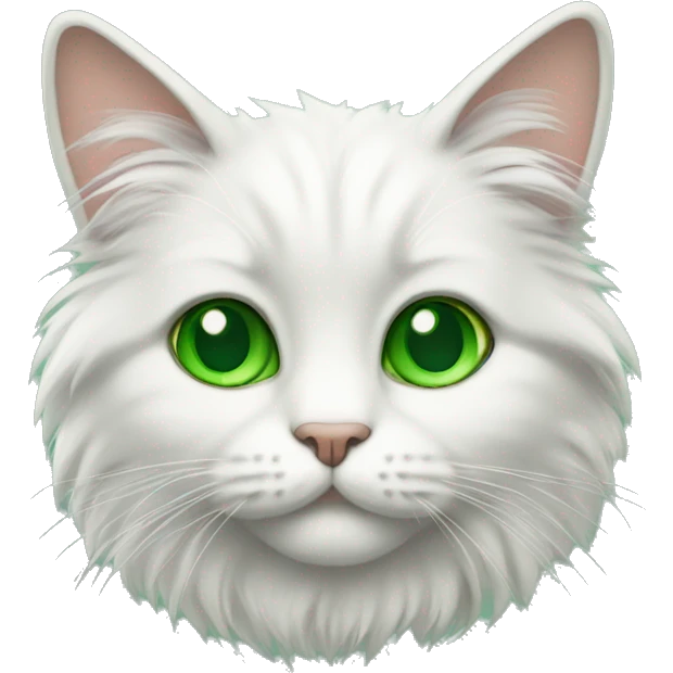 Fluffy cat with green eyes emoji