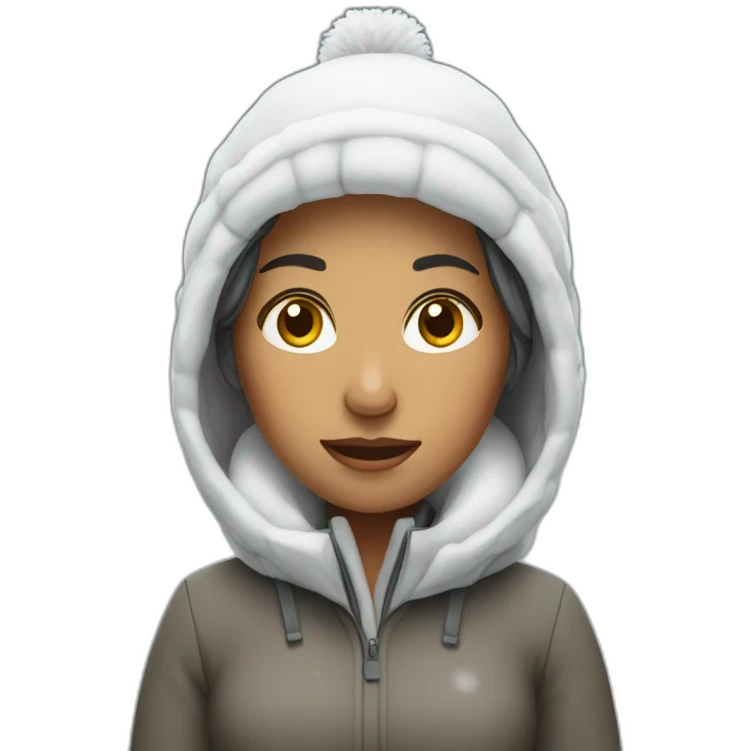woman working under snow emoji