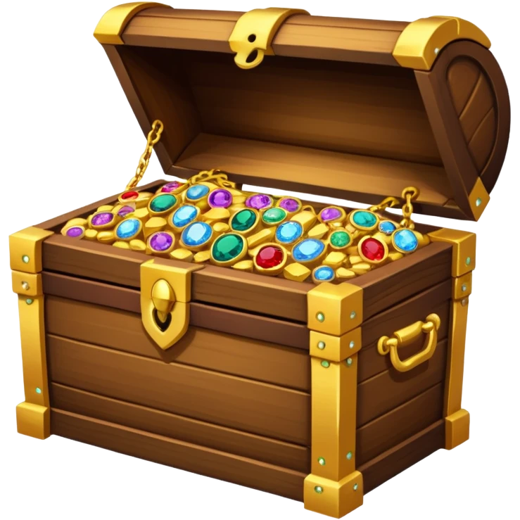 treasure chest with jewelery in it emoji