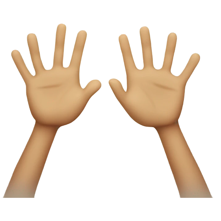 Hands up next to laughing emoji emoji