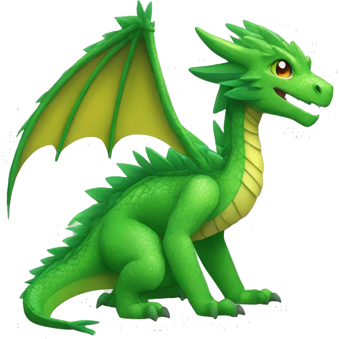 Colorful Legendary Green Jungle Grass Dragon Fakemon emoji