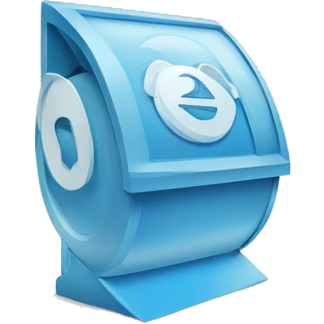 bank with telegram blue icon on it, the famous letter logo  emoji