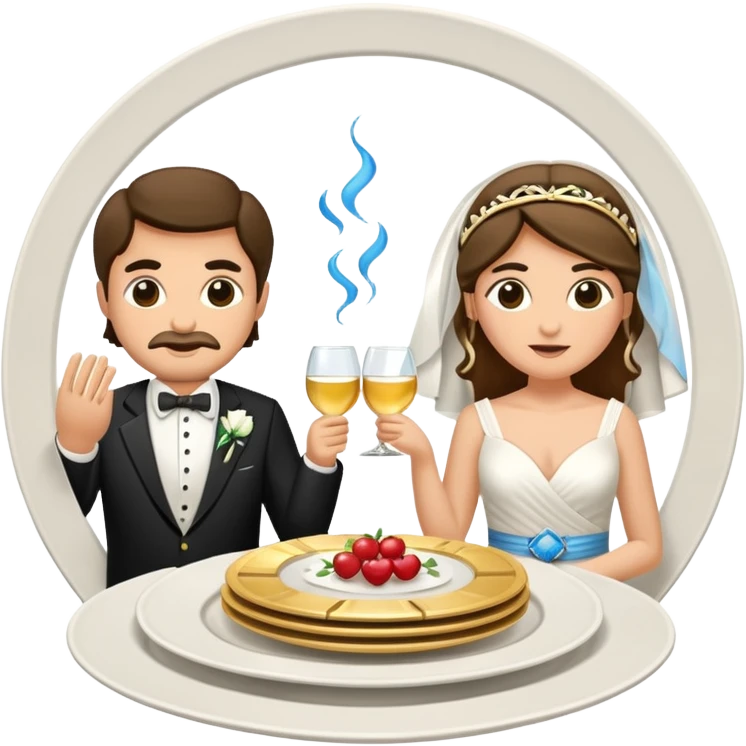greek wedding breaking plates emoji