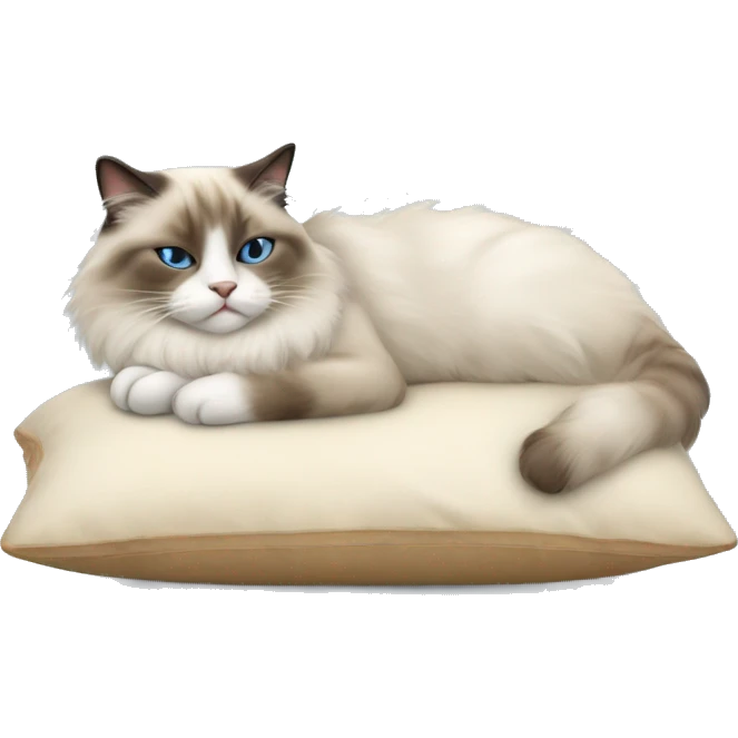 ragdoll cat sleeping on a pillow emoji