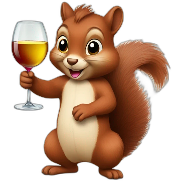 Squirrel with wine emoji