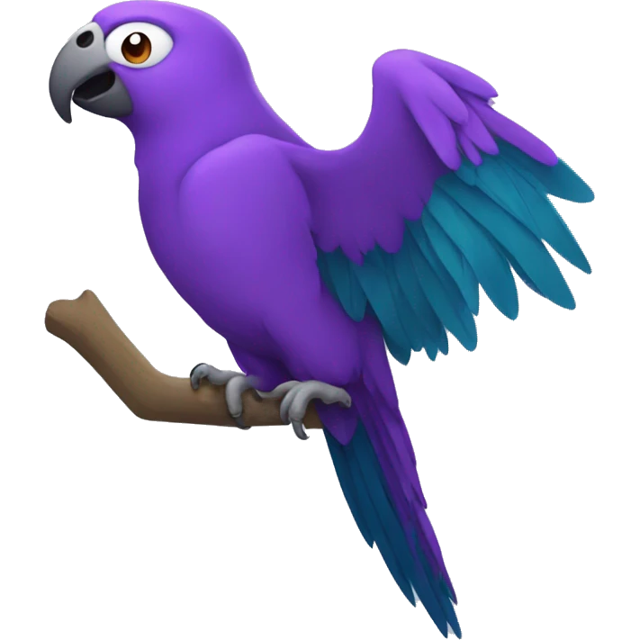 purple parrot mouth open emoji
