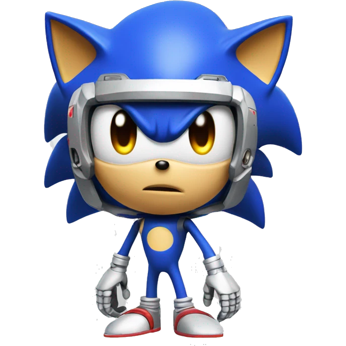 sonic from sony as a cyborg or robot emoji