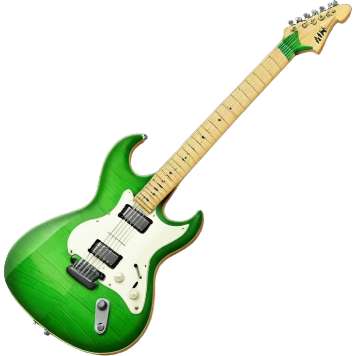 Green, lightning shaped, Dean ML electric guitar  emoji