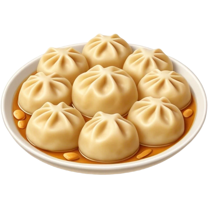 realistic emojis depicting a dish of dumplings, with a soft texture emoji