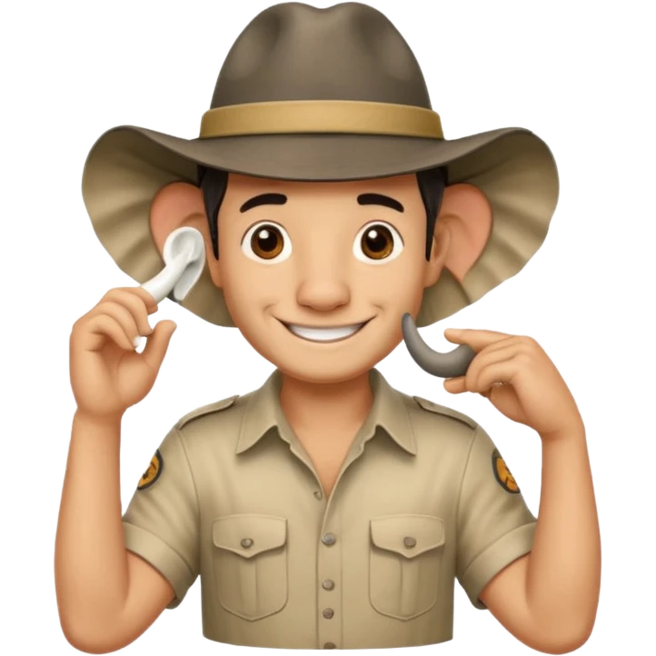 elephhant sitting over mans head  emoji