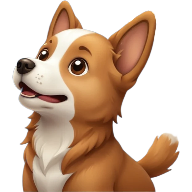 Dog watching fireworks  emoji