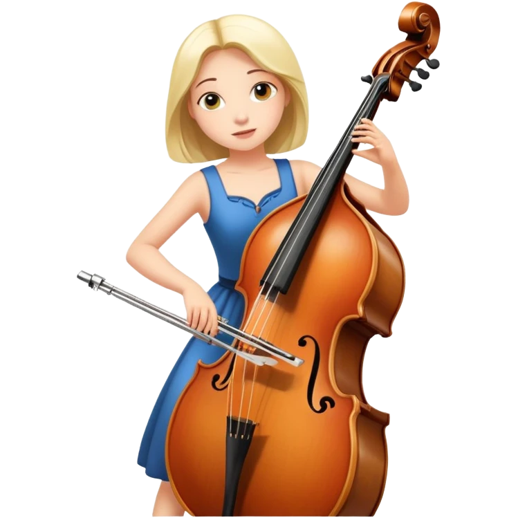 Girl playing contrabass emoji